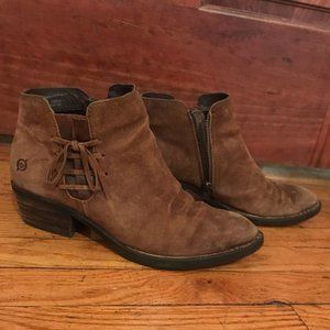 Born brown leather ankle booties size 8.5